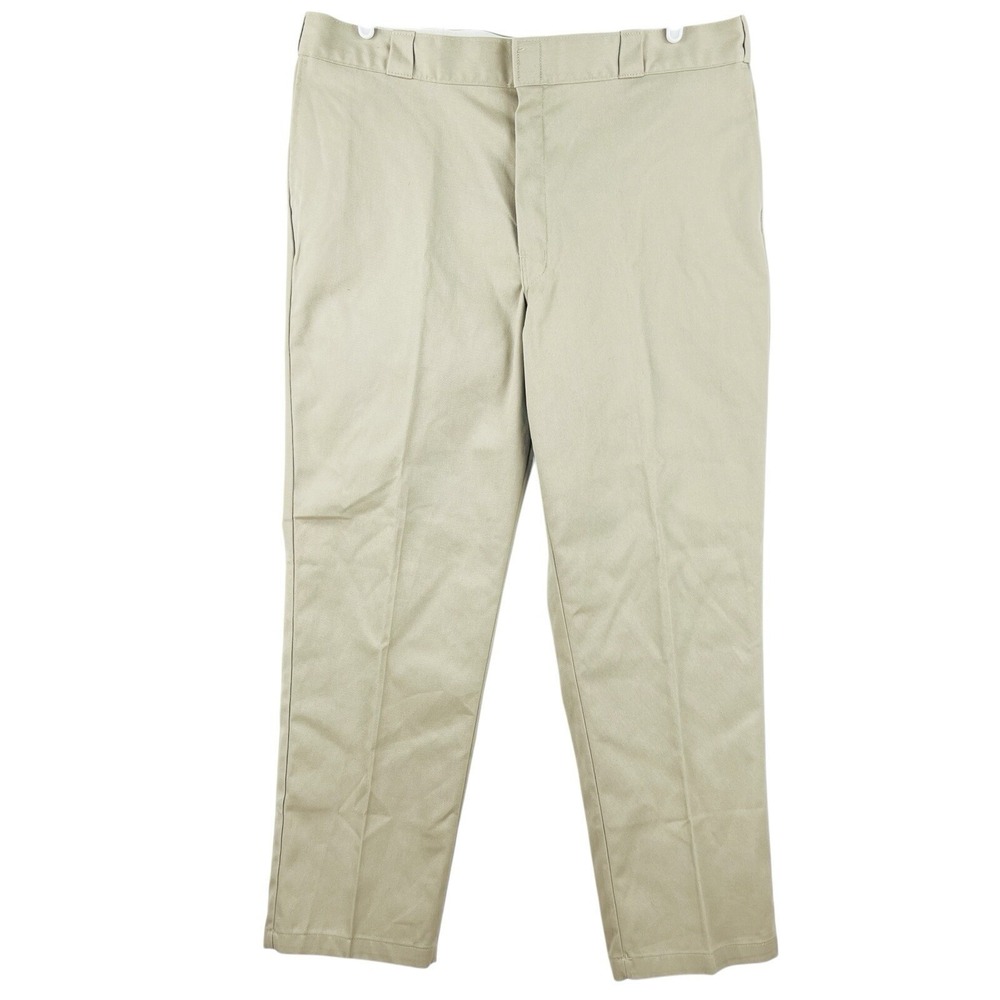 Dickies Men's 874 Original Fit Tan Pants Size 42x32 Flat Front Straight Leg NWOT